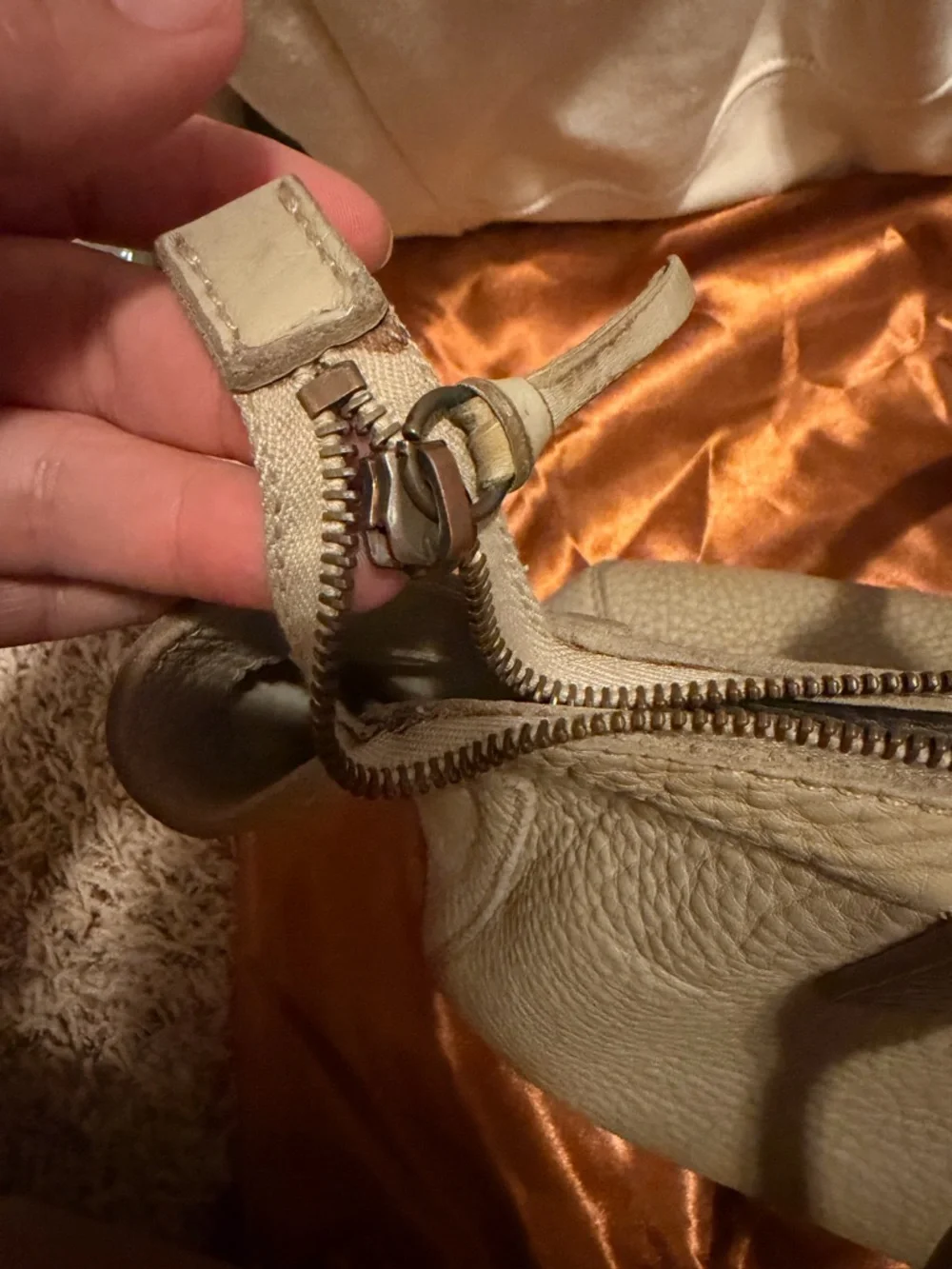 Project Authentic Miu Miu Pebbled Leather Satchel in Beige - Picture 3 of 6